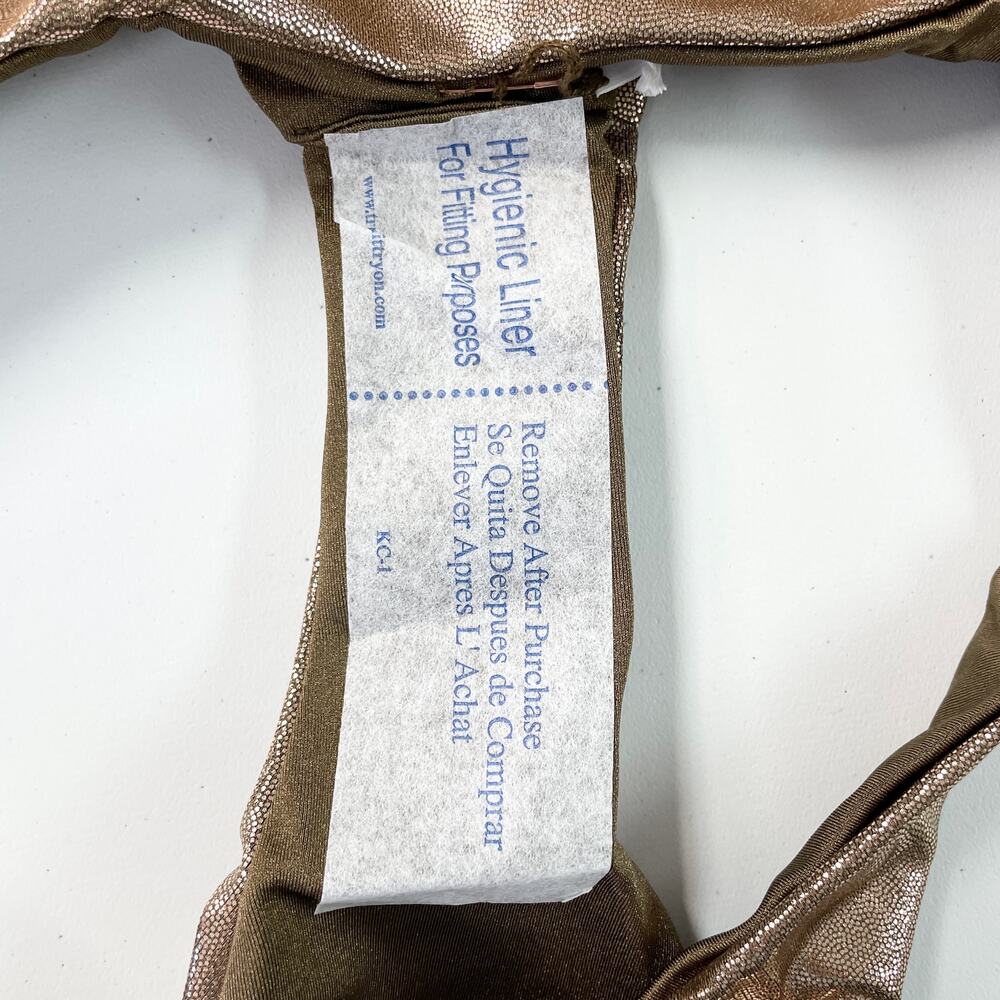 NEW Good American 3 Large‎ Better Bikini Swim Bottom Mocha Foil Moderate Cover - Picture 6 of 7